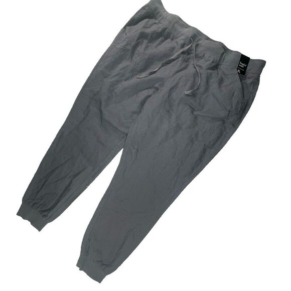 NY Collection Pants - NWT NY & Co Womens Gray Linen Blend Jogger Pant Sz XL Beachy Casual Leisure